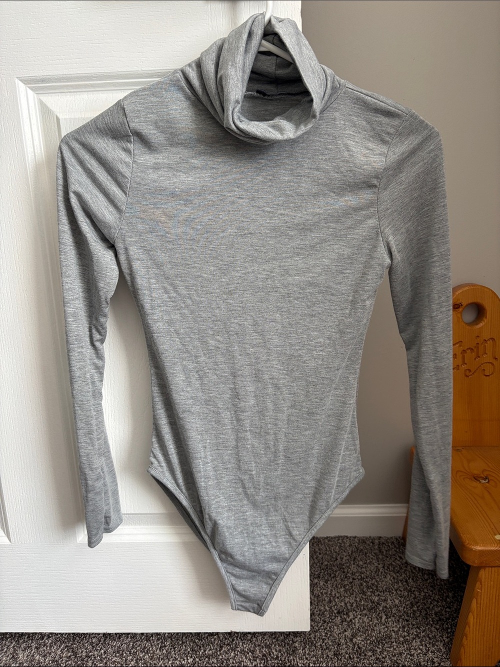 PrettyLittleThing Light Grey Turtleneck Bodysuit